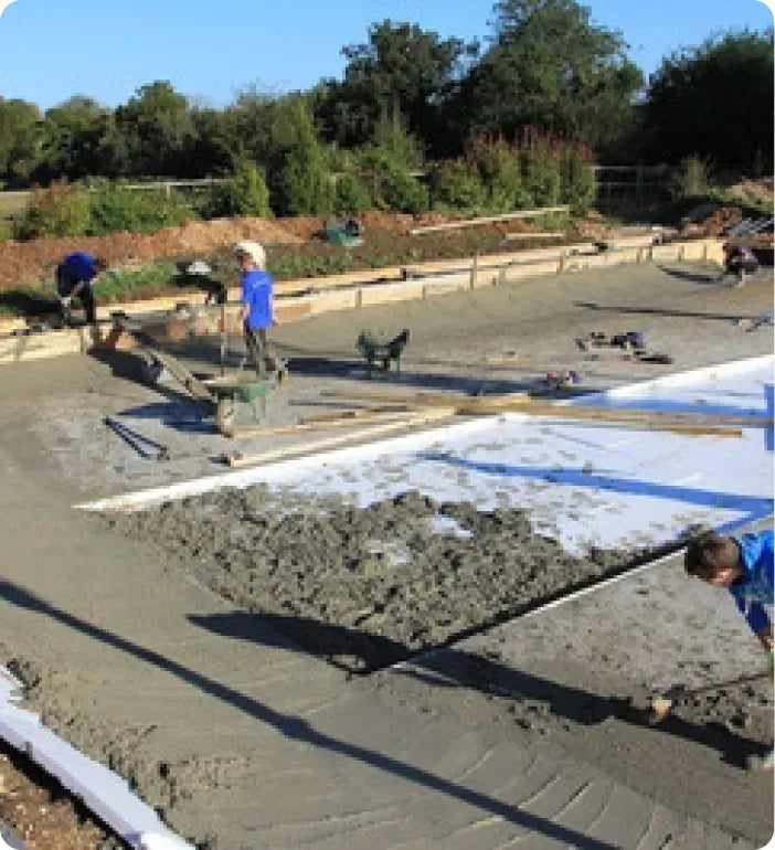 a group of people working on a construction site